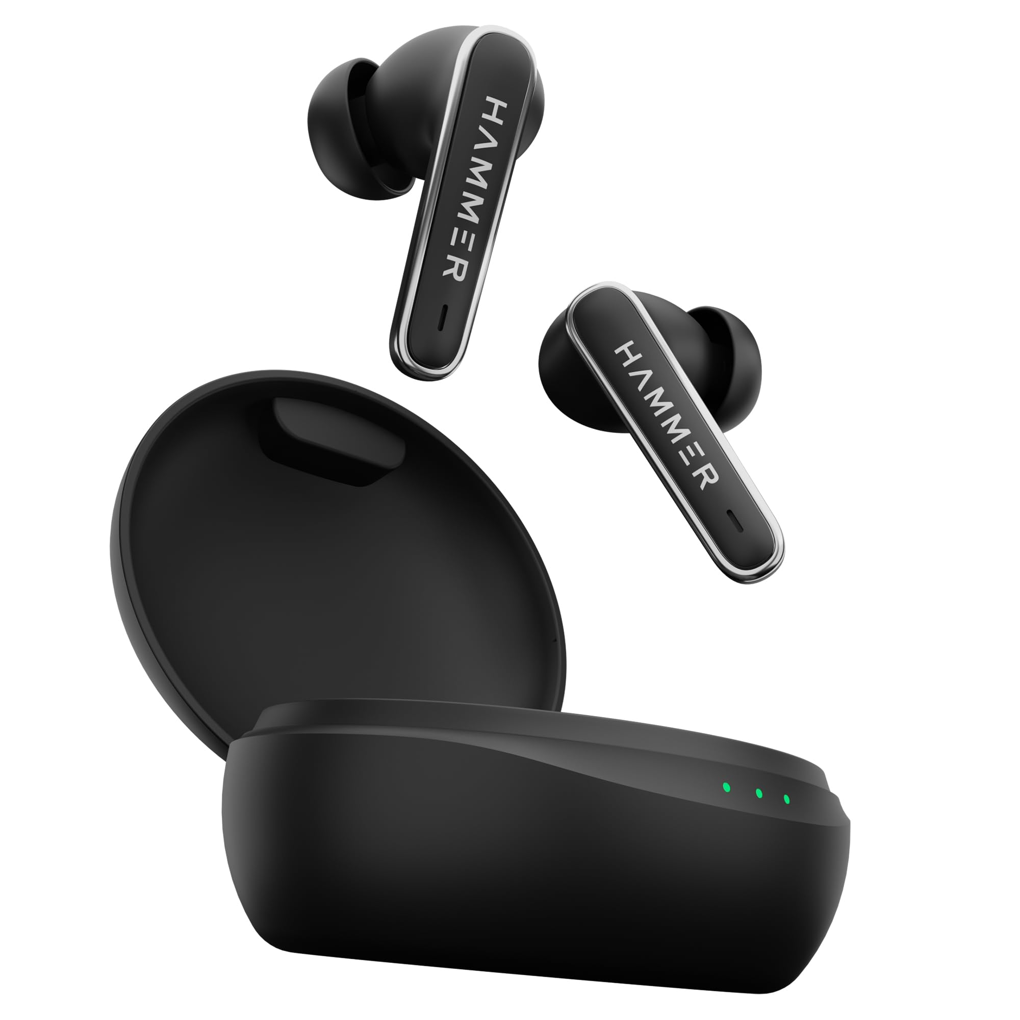Airflow Lit True Wireless Earbuds with Upto 20H Playtime, Type-C Charging, Touch Controls, Voice Assistance, IPX5, Made in India (Black)