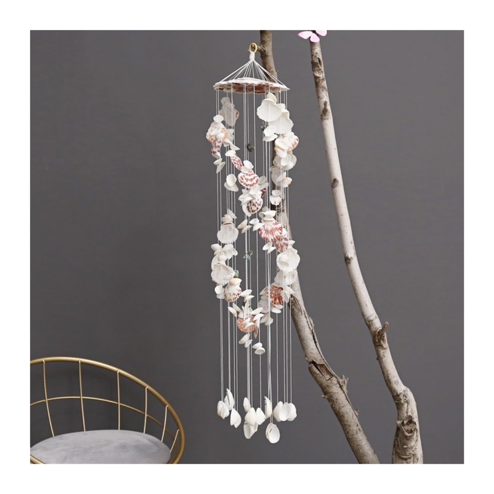 Colorful Shell Wind Chimes - Exquisite White Wind Bell Pendant For Decor(White 19 wire)