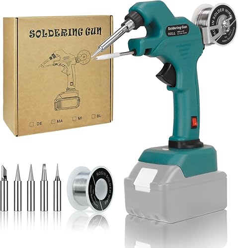 RexLeLXB Kit de soldador inalámbrico adecuado para batería de iones de litio Makita de 18 V LXT pistola de soldadura de 30 W con calentador de