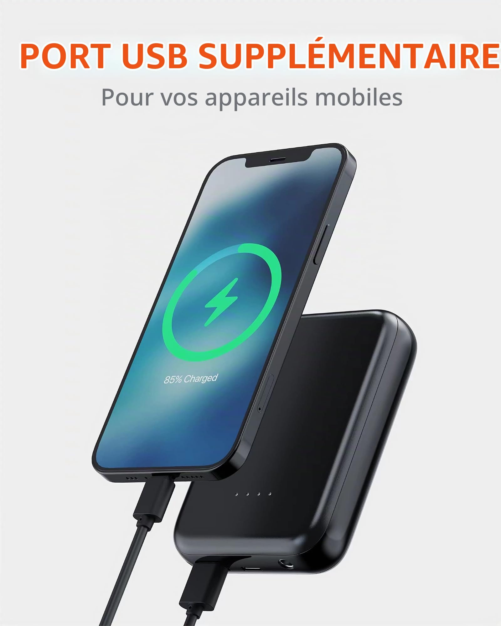 HEWINZE Batterie Rechargeable 7.4V pour Gilets Chauffants, Vestes chauffantes et téléphone Portable
