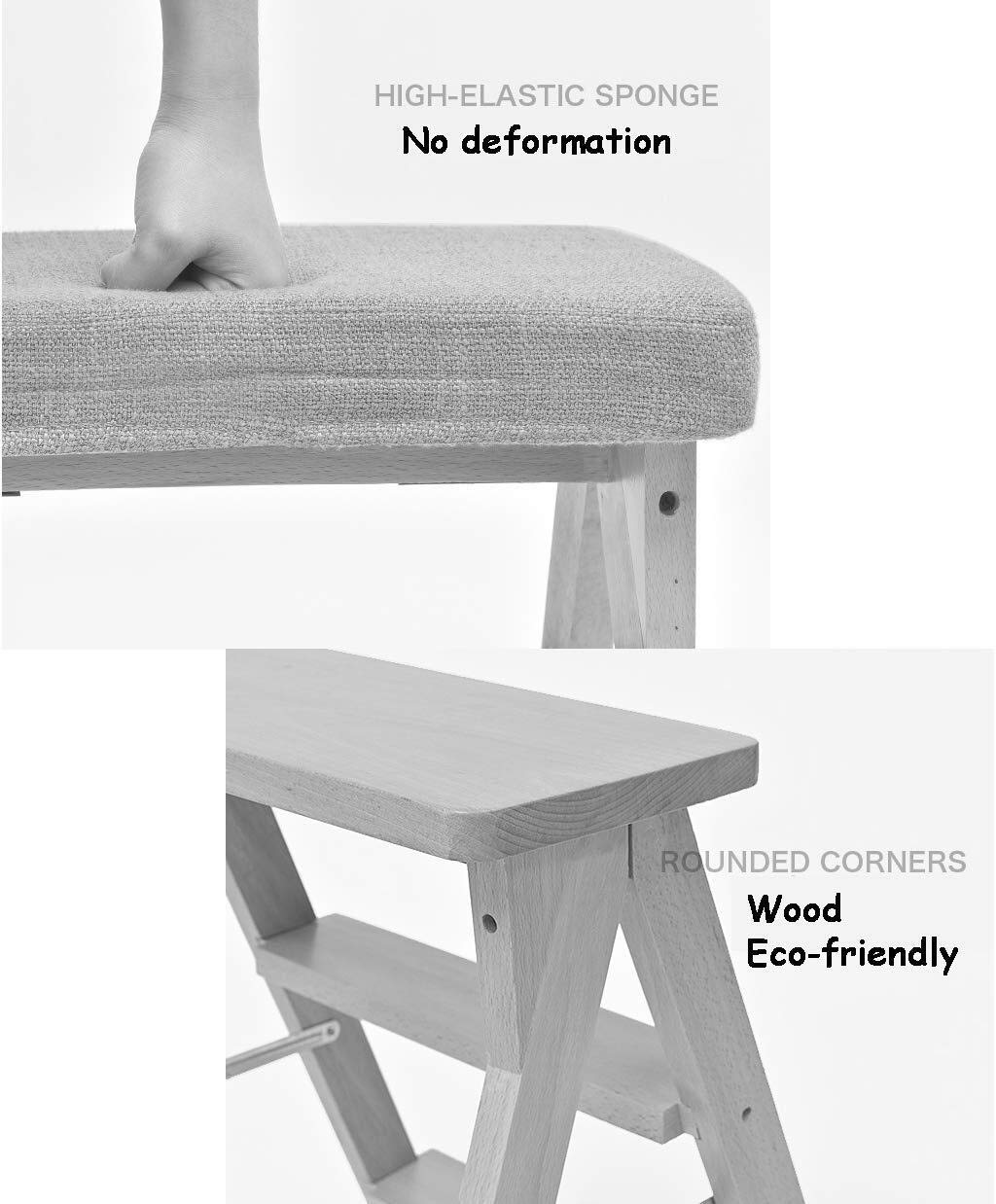 Escalera de Tijera para Escalera de Tijera/Escalera de Tijera 3 peldaños, Asiento de Esponja de Madera, hogar, Silla de Madera Taburete Alto expandido tamaño 65 cm Carga Pesada máx. 120 kg