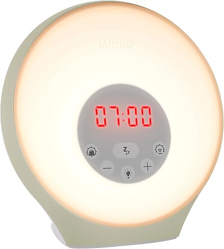  Lumie Sunrise Alarm - Sunrise Wake-up Alarm, Sunset Sleep Feature, Sounds and Mood Lighting, White 