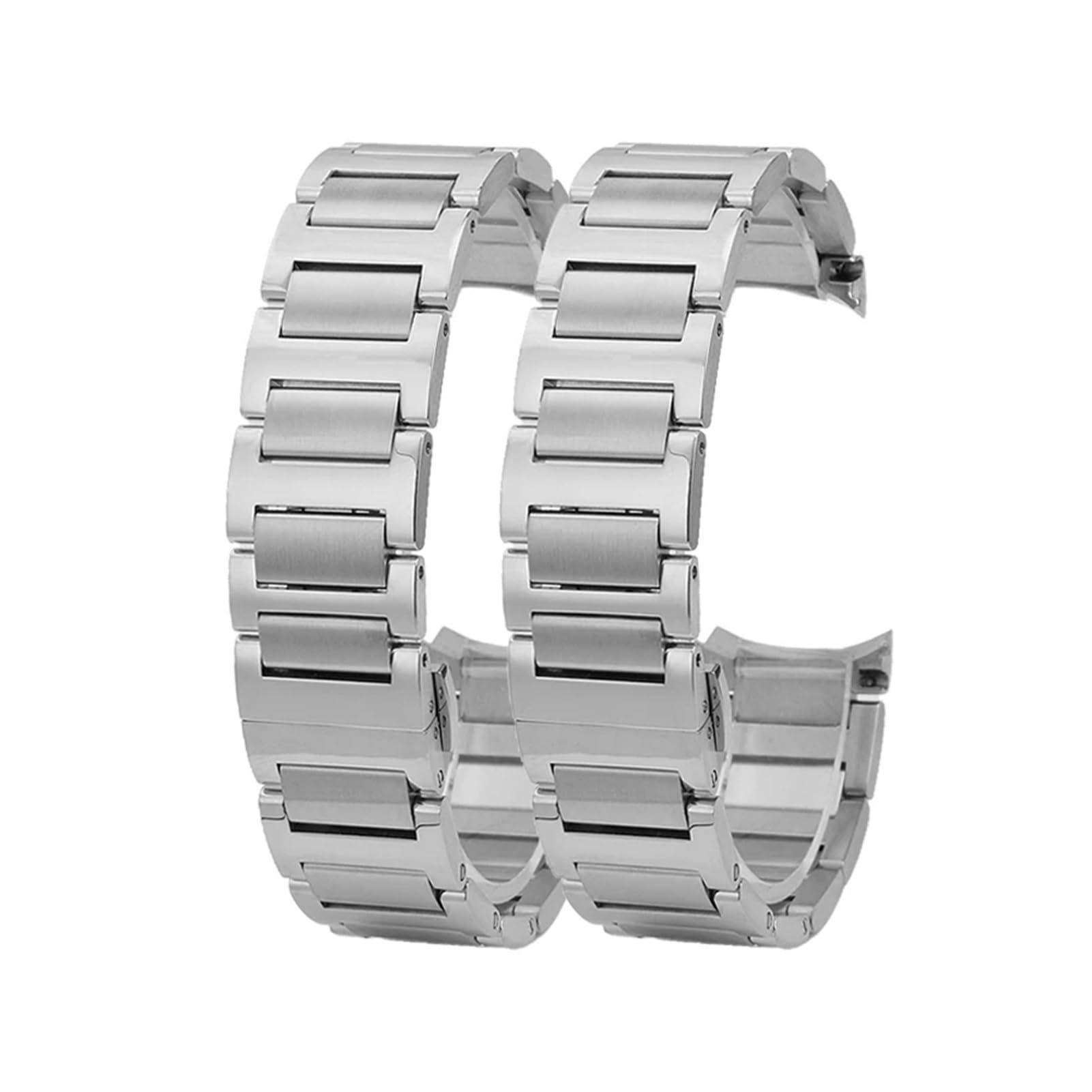 Genérico Compatible con la correa de reloj PIAGET POLO G0A41002 G0A44001 Correa de acero inoxidable Interfaz de arco curvo de 21 mm Pulsera de metal for hombres Hebilla plegable