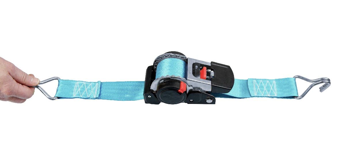 Lot De 4 Sangles D'arrimage Automatiques Avec Crochet Pointu 5 M X 25 Mm 350/700 DaN