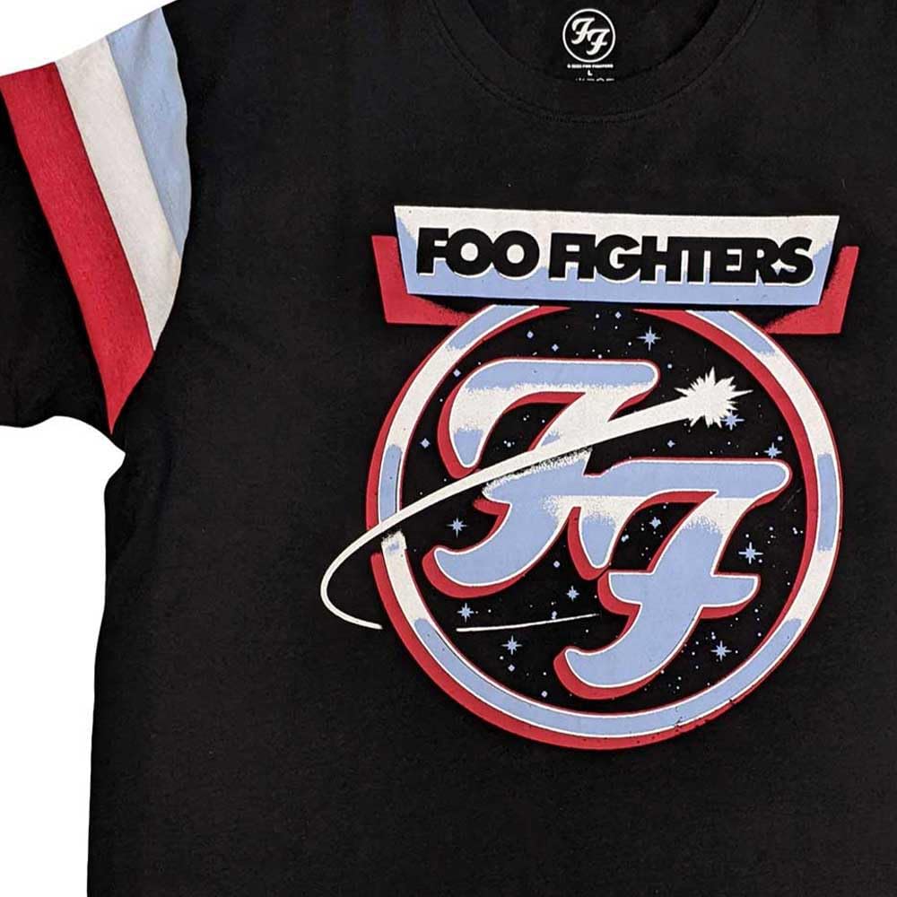 Rock Off Officially Licensed Products Foo Fighters Ringer T Shirt Comet Tricolour Logo Nouveau Officiel Unisex Noir Size XXL