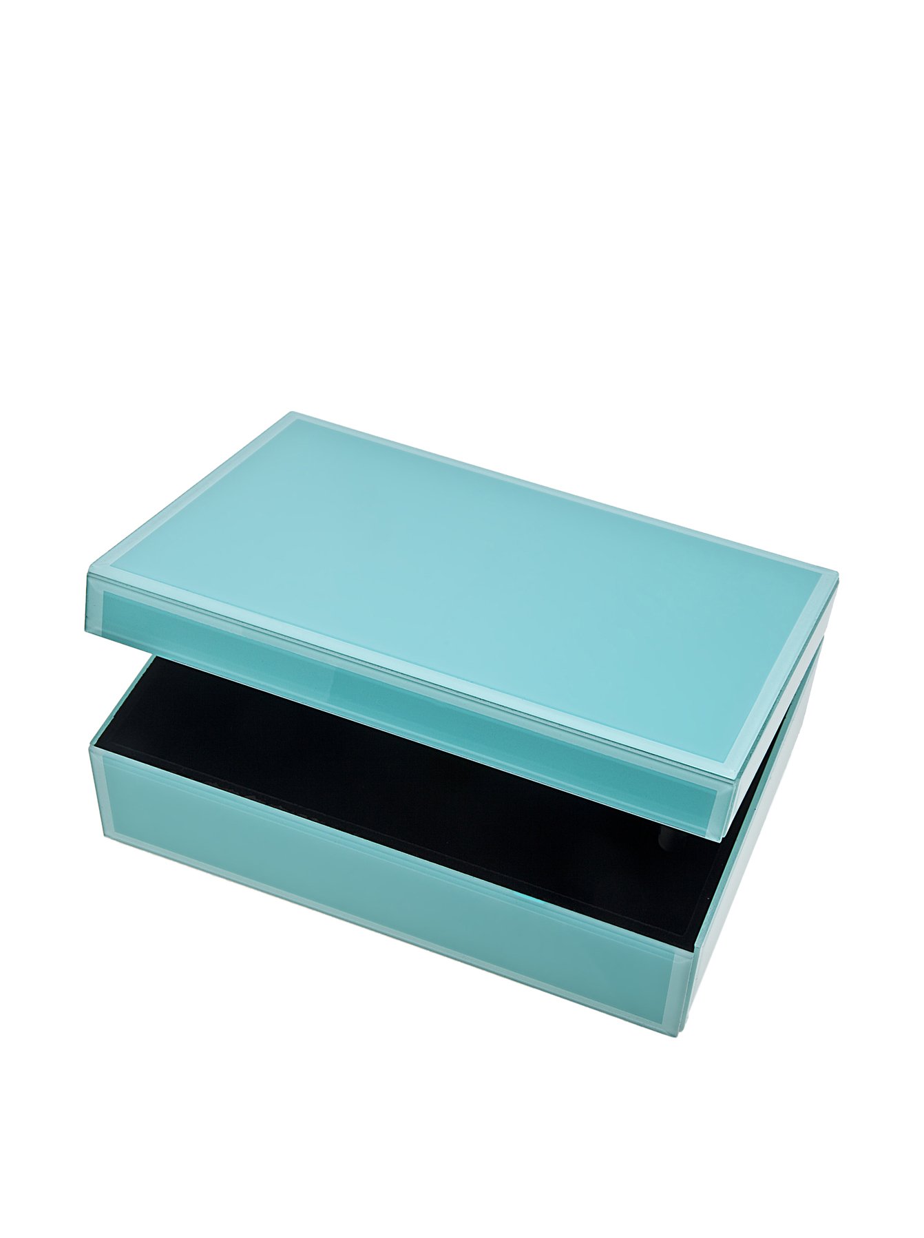 Large Glass Jewelry Box Color: Turquoise Blue