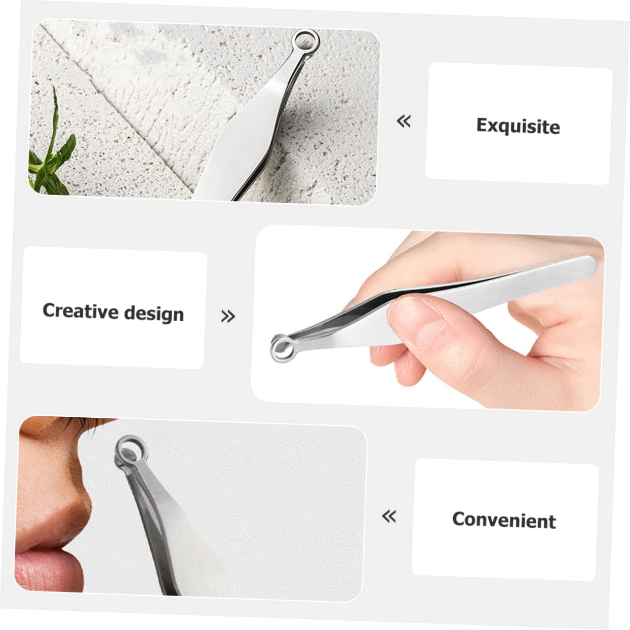 BESTYASH 5sets Nose Hair Trimmer Lightweight and Nose Hair Tweezers for Easy and Painless Grooming Nasal Clippers for Men and Women 2pcs*5