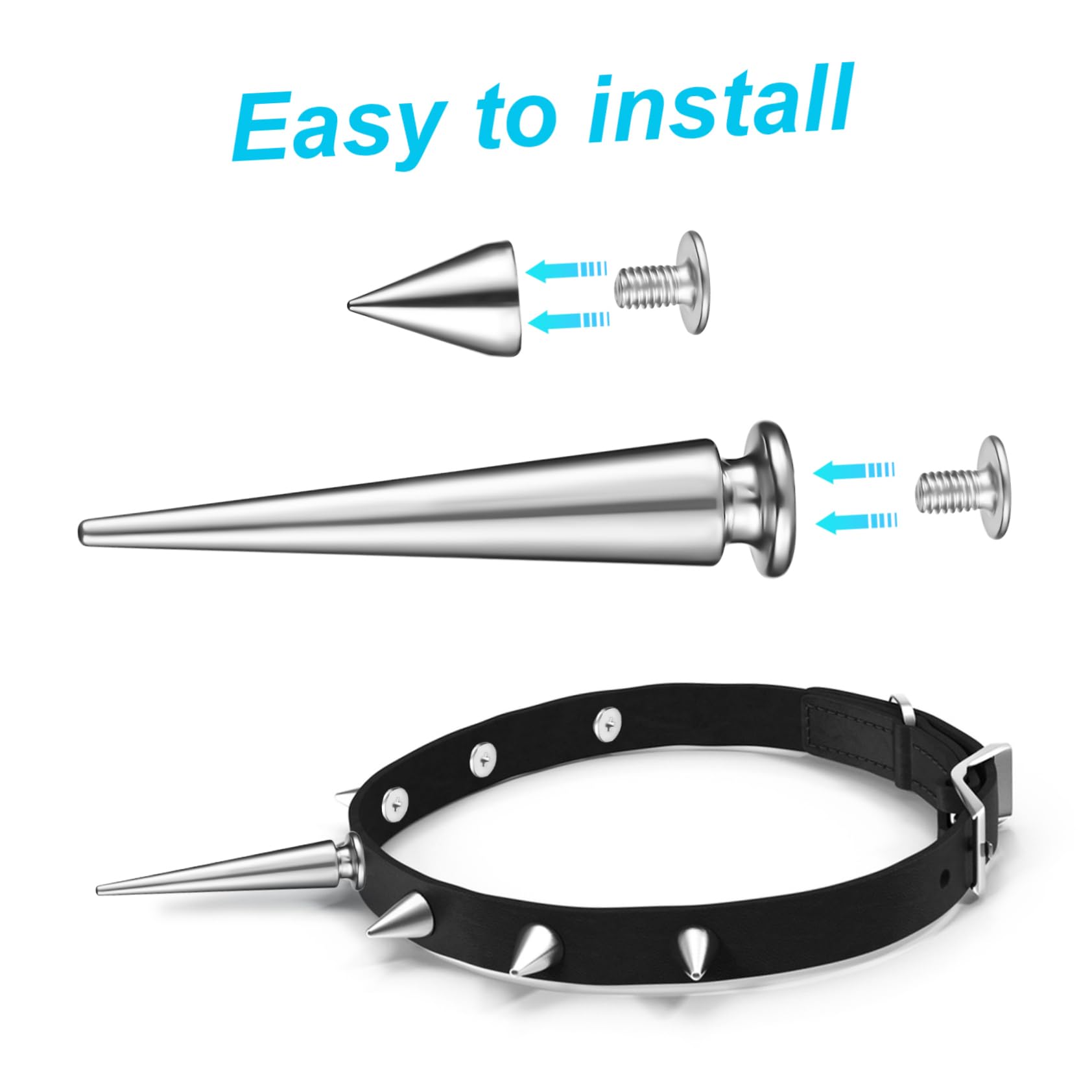 HOMSFOU Remaches Punk Con Púas Para Diy Accesorios De Cuero Clavos Metálicos Para Ropa Y Decoración Para Chaquetas Cinturones Y Calzado 40 Piezas X 5