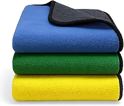 Kit 3 Toalha Pano de Microfibra Automotivo, 2 Lados, 600gsm, 40x40cm