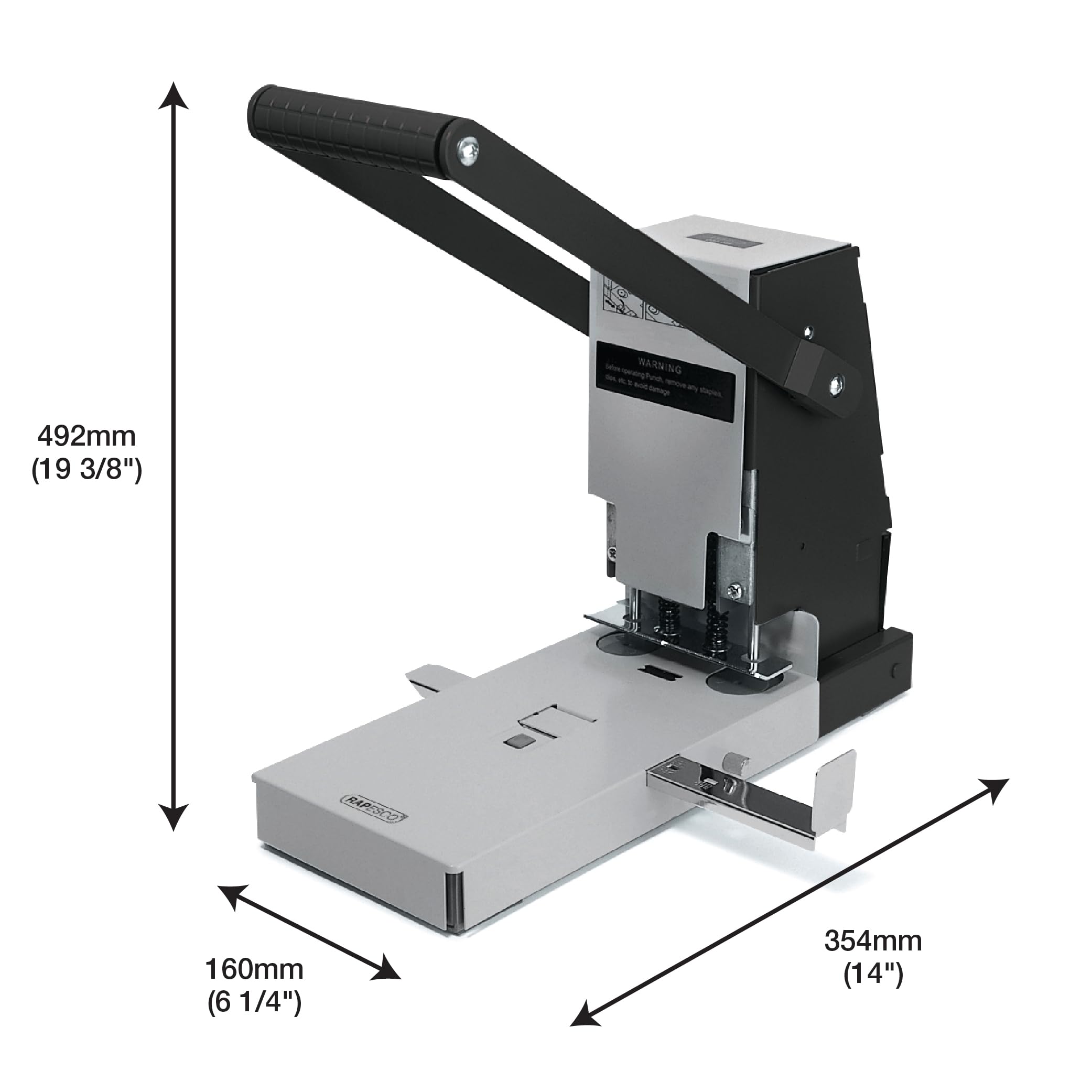 Rapesco PF2160A1 2-Fach Registraturlocher 2160, 300 Blatt Kapazität | Schwarz / Grau