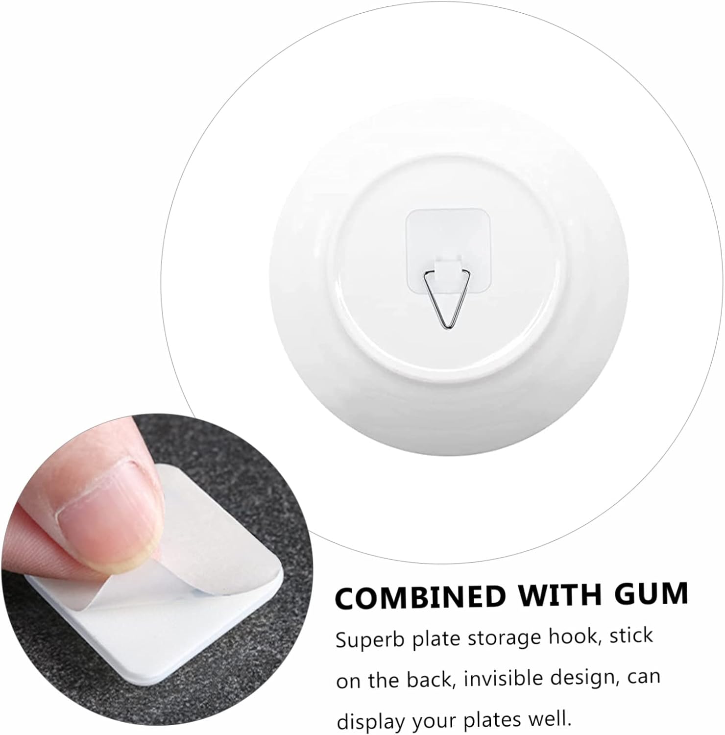 200pcs Multipurpose Wall Dishes Hook Round Plate Hanger Dish Holder for Cabinet Reusable Plate Holders Vertical for Kitchen