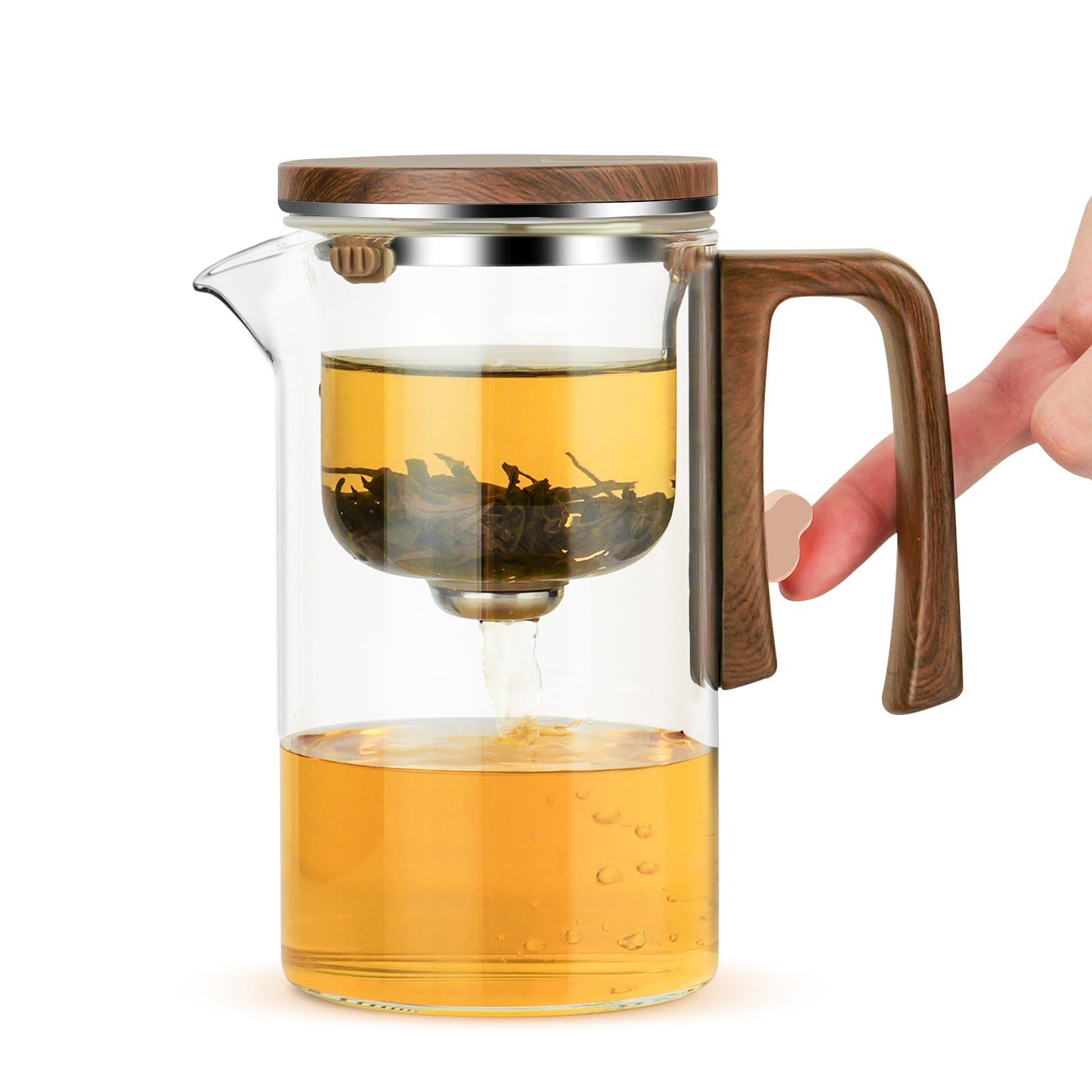 Enchanti Tea Pot Magic Witchcraft Enchanted Glass Teapot with Infusers for loose tea Magnetic tea pot with infuser and lid - 20oz/600ml