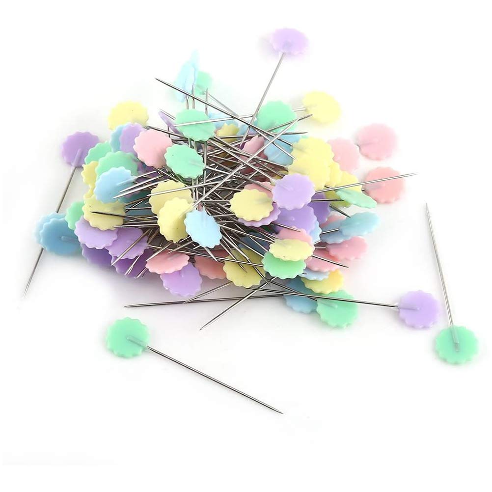 50/200pcs Spilli a Testa Piatta Forma Cuore per Cucito e Quilting - Kit Punto Dritto Multicolor