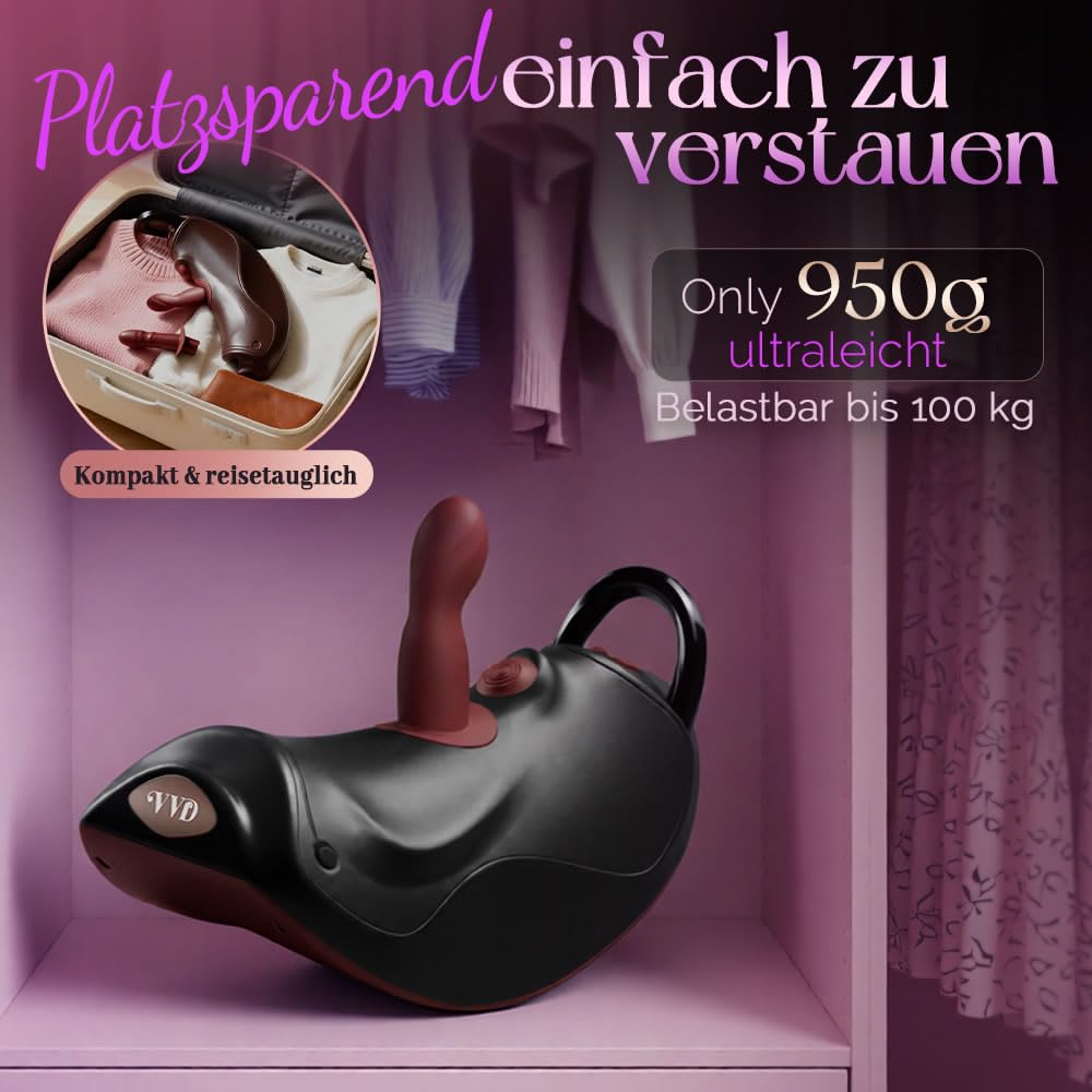 Sexmaschine Sexspielzeug für Frauen mit 2 magnetischen Aufsätzen (Schwarz)