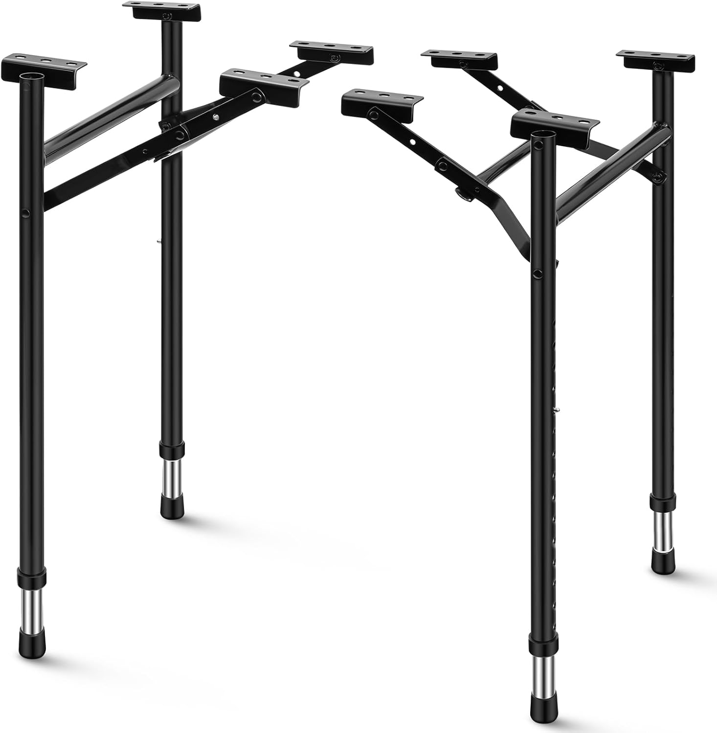 Tandefio Folding Table Legs Adjustable Height 14 Inch Wide Folding Tables Legs Collapsible Durable Metal Furniture for Kitchen, DIY Bar Desk, Coffee Dinner, Home, Tabletops, Table Saw(2 Pcs)