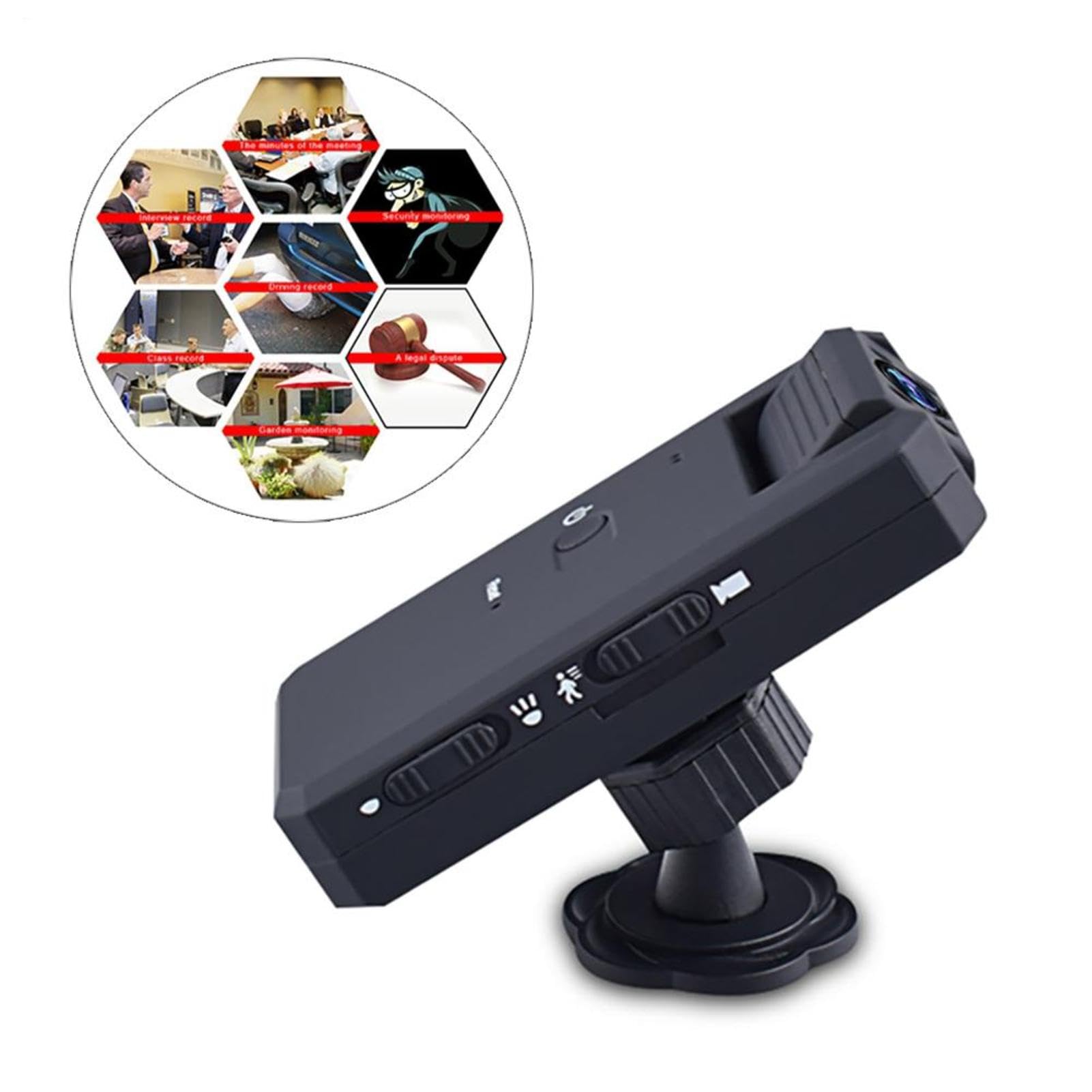 Telecamera per il corpo – HD 5 cm indossabile, registratore visione | notturna, cattura audio dello schermo | Mini poliçe Style Clip Cam Security Sport Outdoor Action Device Video Recorder Securi