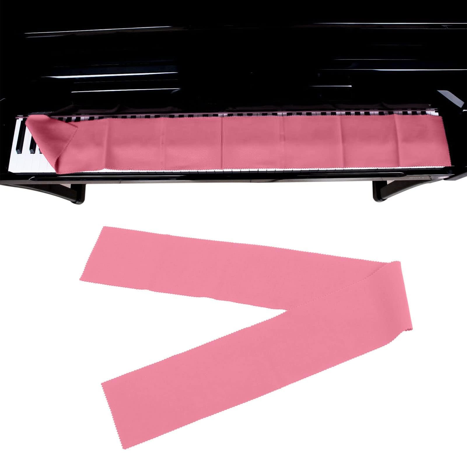 Copritastiera Per Pianoforte 88 Tasti - Tessuto Cotone Rosa, Antipolvere E Antigraffio - Per Tastiere Elettroniche