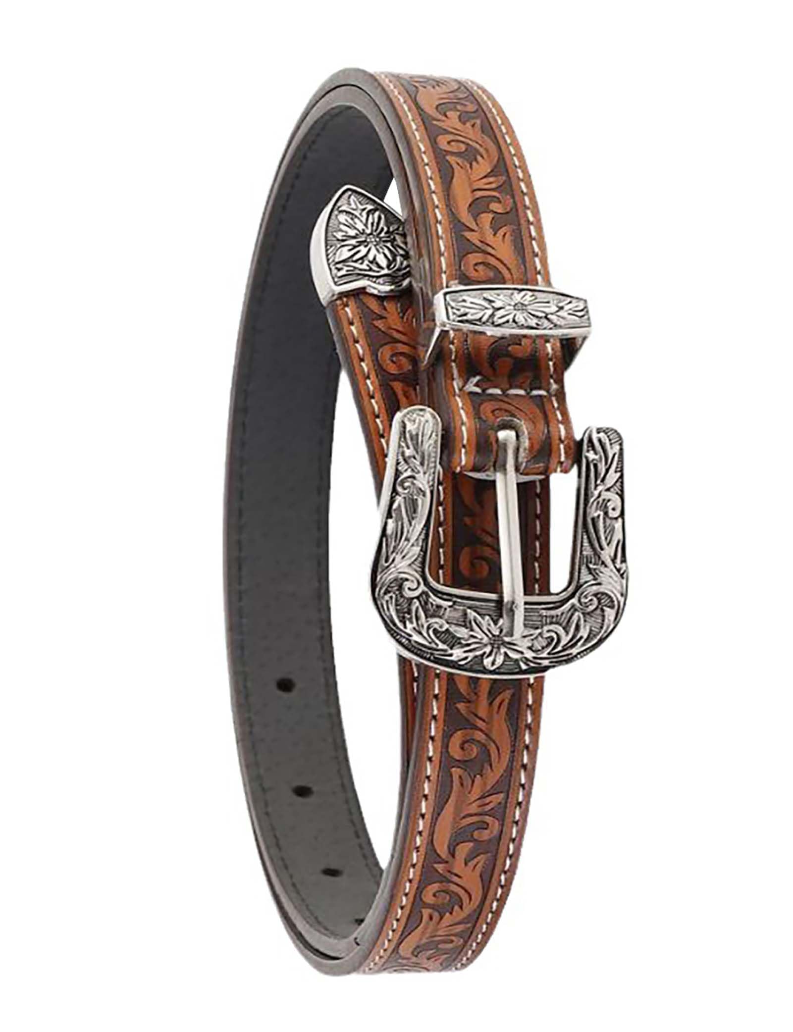 TOPACC Skinny Western Belts for Girls Boys Cowgirl Cowboy Thin Belt for Jeans Dresses Country Concert Outfit