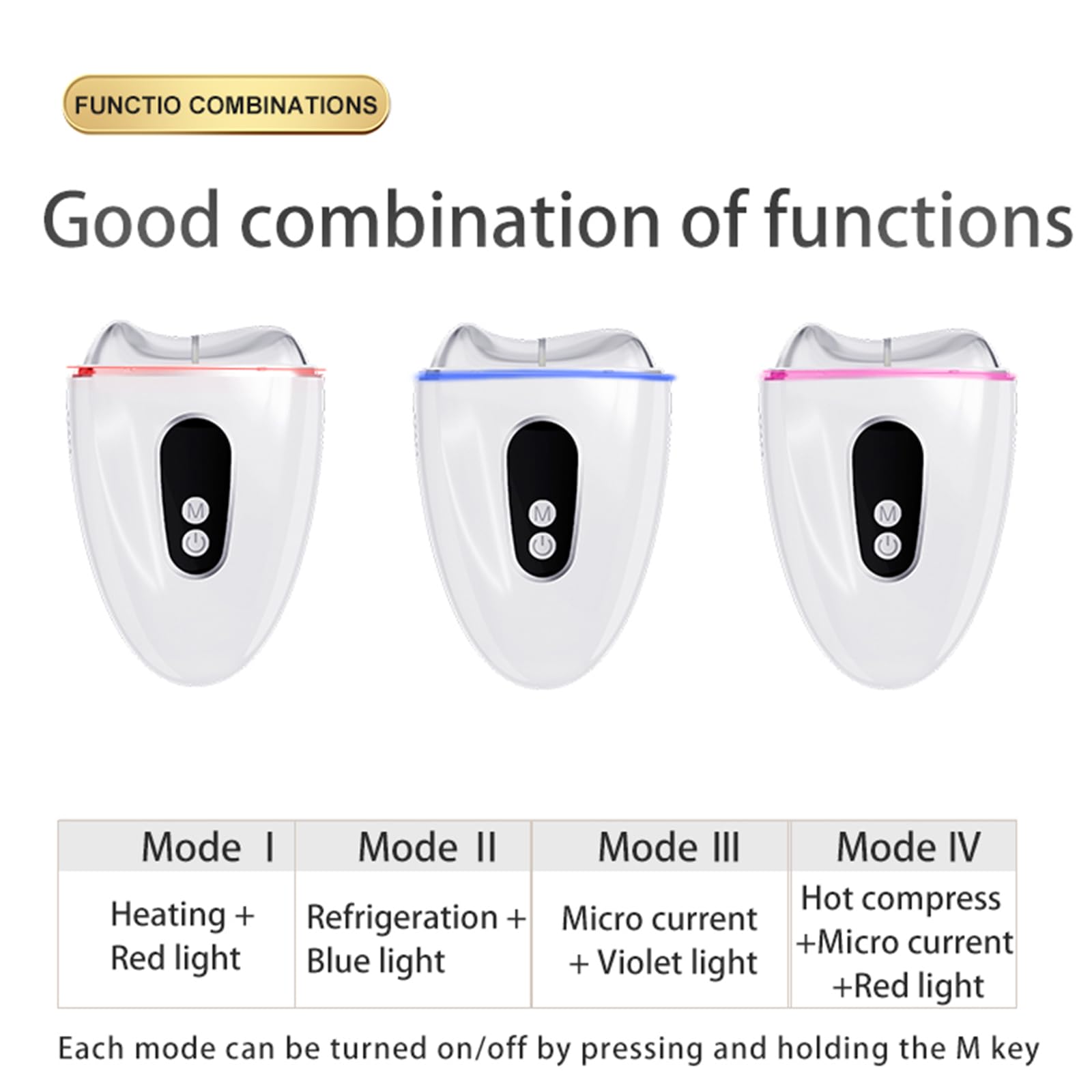 EMS Gua Sha Elektrisch,4 in1 Gesichtsmassagegerät Gua Sha Elektrisch,Face Lifting Gerät mit Vibration & Wärme&Kalt,Gesichtsformungswerkzeug mit Rot,Blau,Violett,Face Massager Für Gesicht Anti Falten
