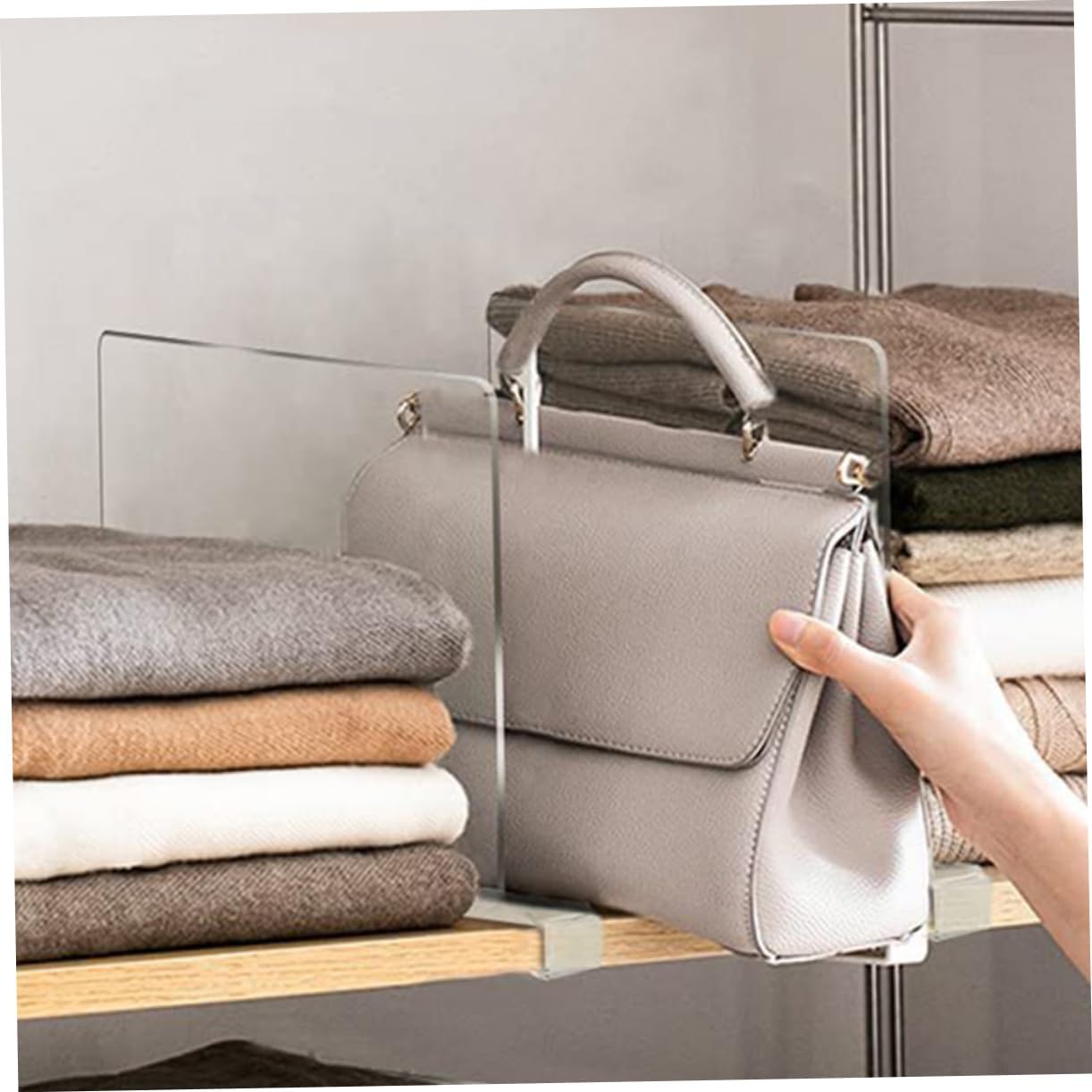 Mobestech 6pcs Transparent Closet Divider Board Shelf Organizer for Clothes for Indoor Wardrobe and Cabinet Storage Easy to Install Clear Design