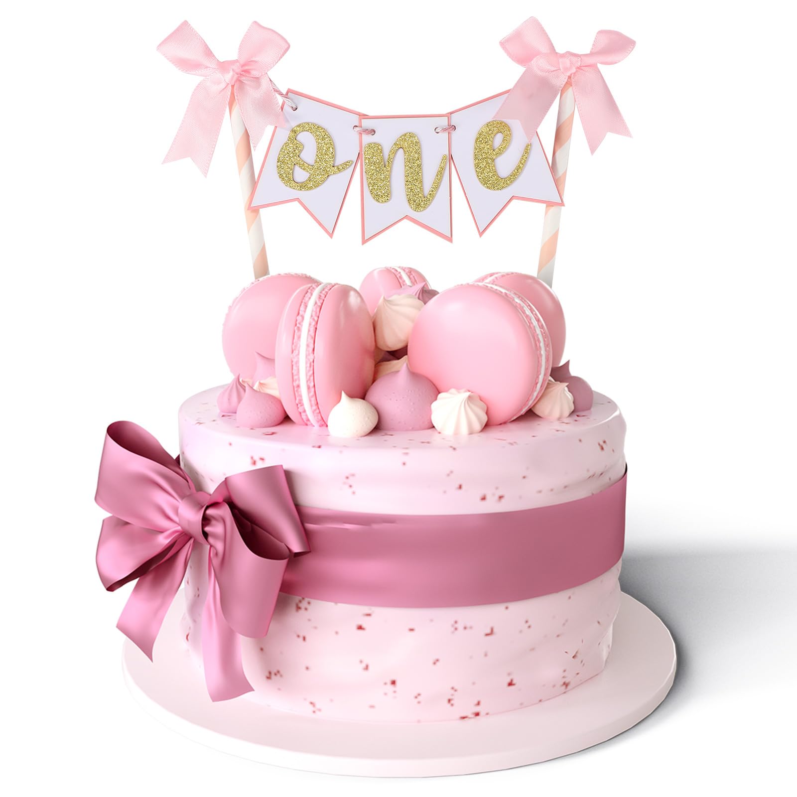 Kreatwow Pink Bow 'It's A Girl' Cake Topper - Baby Shower & Gender Reveal Party Decoration