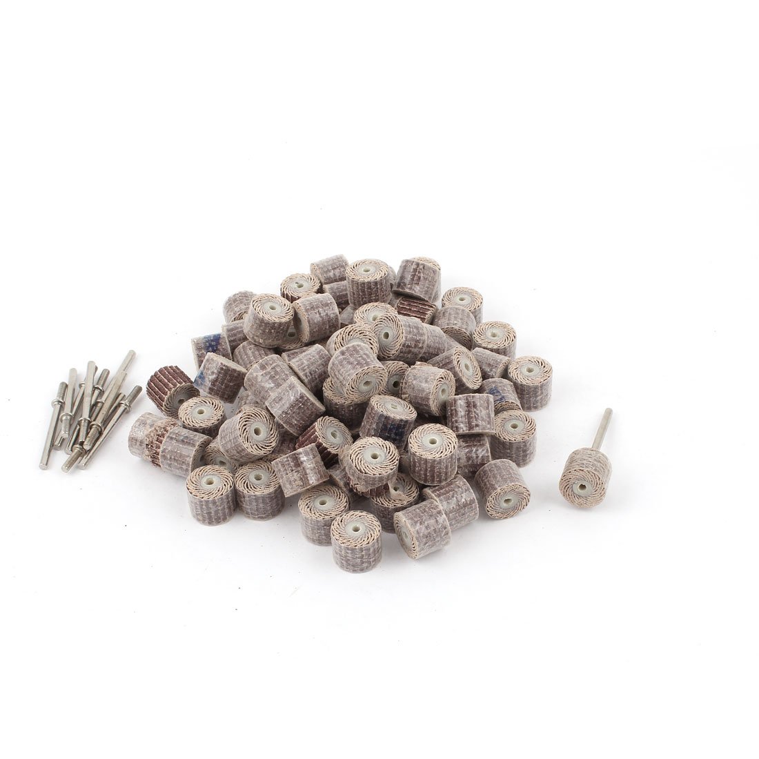 Aexit 100 Pieces Abrasives 80 Grit 12x12x3mm Flap Wheel Cylindrical Grinding Polishing Discs Model:77as427qo416