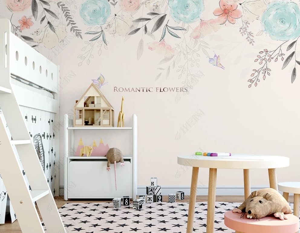 Papier peint intissé fleurs décor mural panoramique salon et chambre