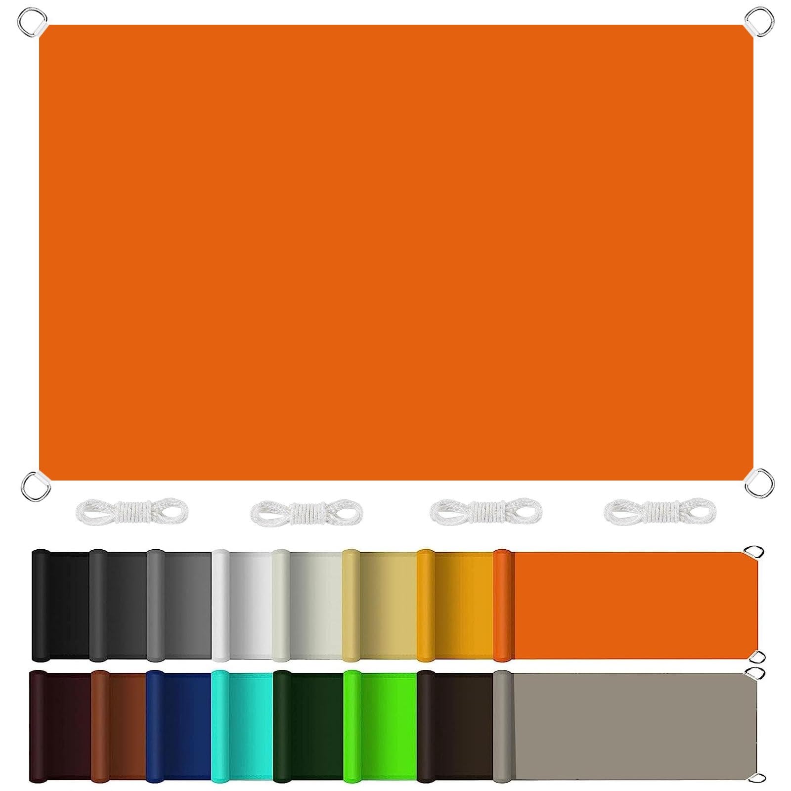 Voile d'ombrage rectangulaire 1.8x3m orange étanche pour serre et terrasse