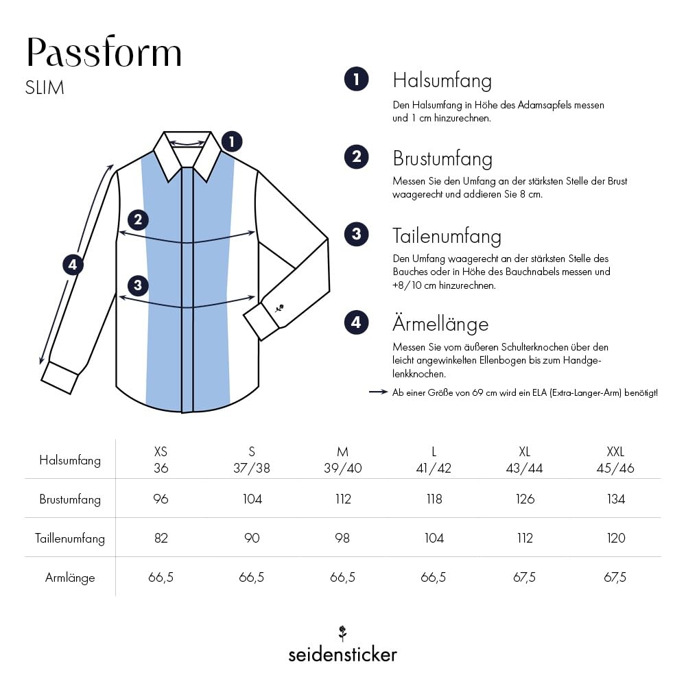 Seidensticker Slim Fit Langarm Business-Hemd Chemise Homme