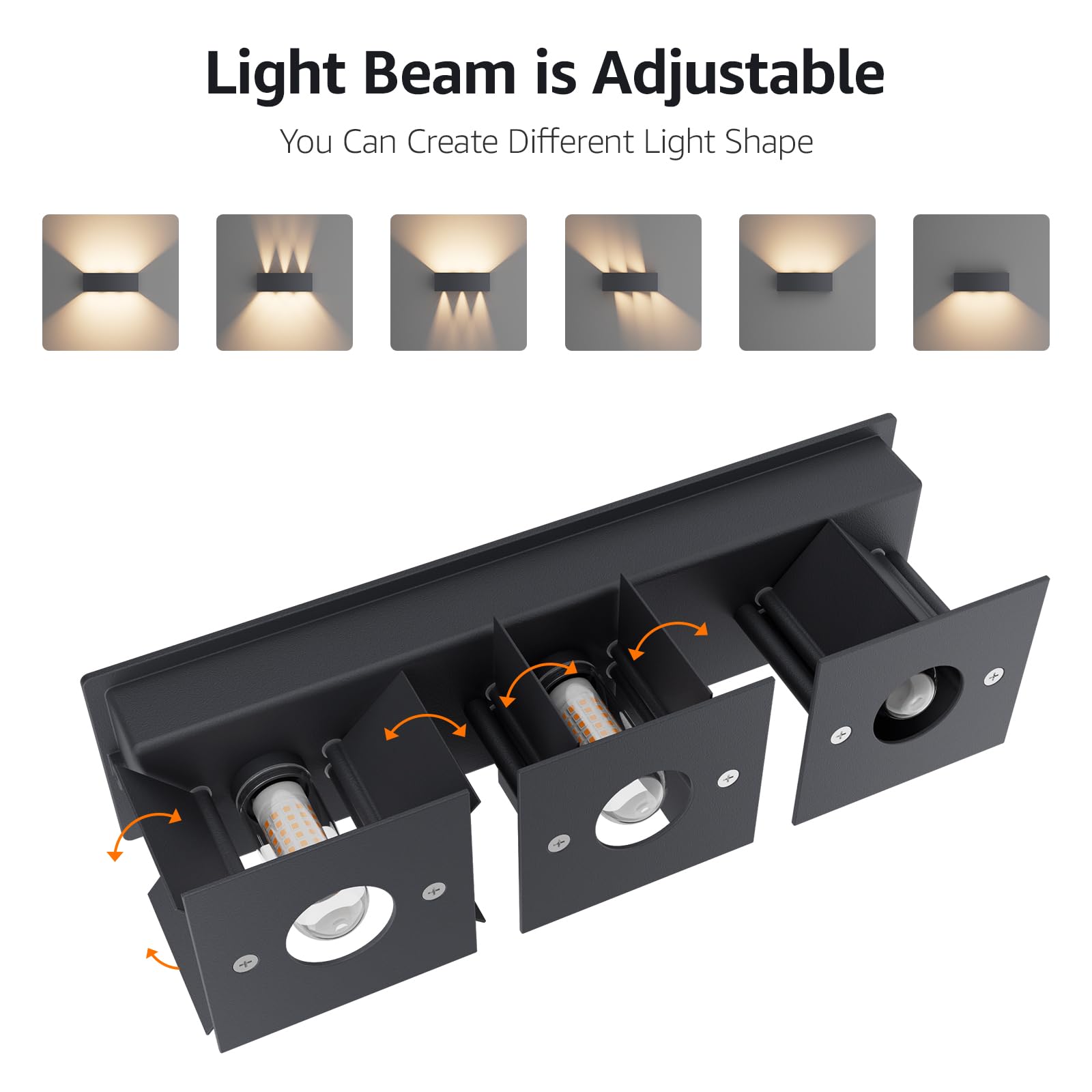 Klighten Wandleuchte Aussen/Innen mit Austauschbarer G9 LED Lampe Warmweiß 3000K, 27W LED Außenwandleuchten Einstellbar Abstrahlwinkel Aussenlampe für Wohnzimmer Garten Terrasse Eingang, Anthrazit