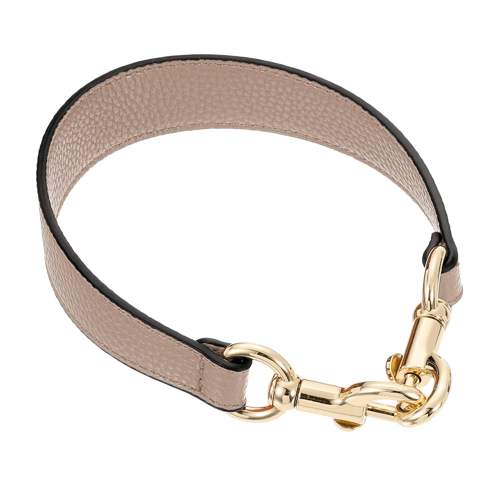 View 1 of uxcell 14.17 Inch PU Leather Short Bag Strap with Clasp, Purse Handles Handbags Replacement Straps for Clutch Bag Underarm Bags, Tawny, Gold Buckle
