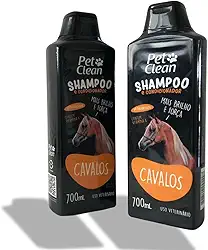 Pet Clean Shampoo e Condicionador para Cavalos, pH Neutro, 700ml, Com Vitamina A