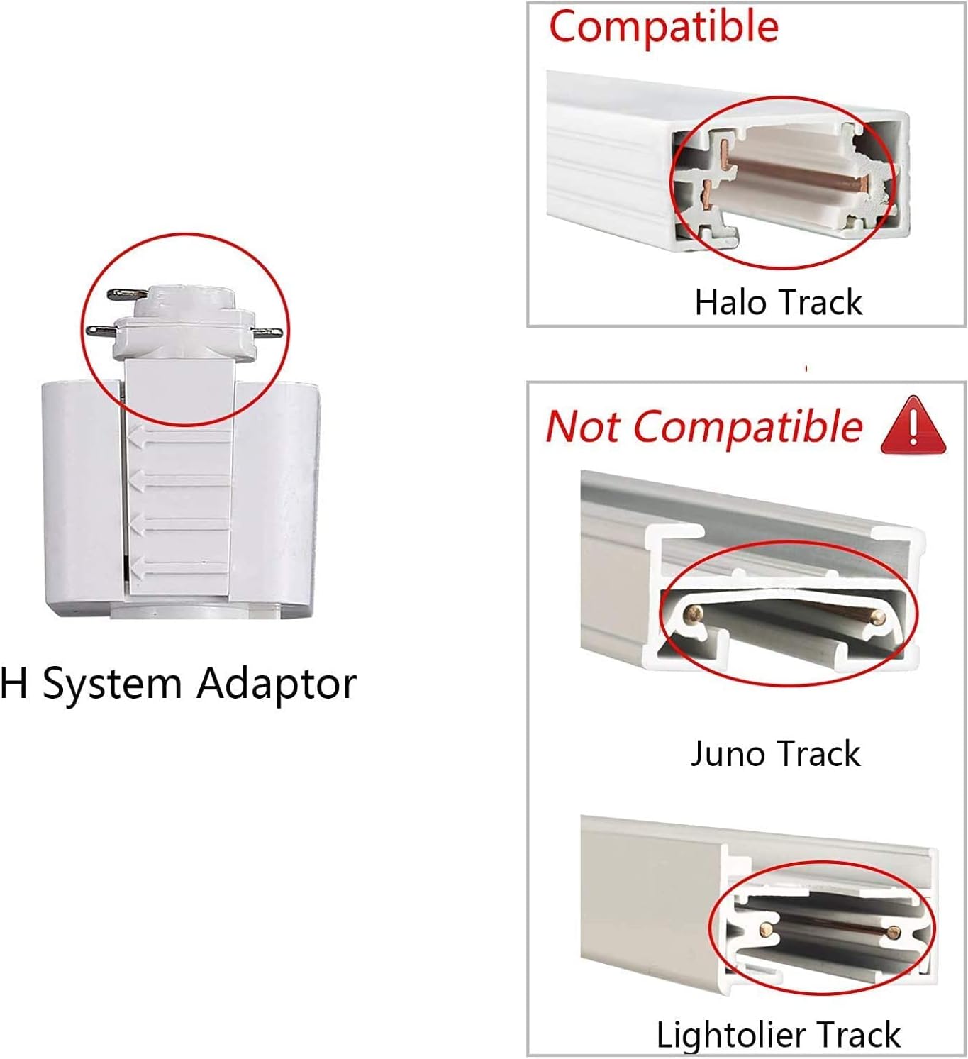CLOUDY BAY LED Track Lighting Heads,3000K/4000K/5000K Selectable,Dimmable 8W,CRI90+ True Color Rendering Adjustable Tilt Angle Track Light,White,Halo Type,Pack of 6