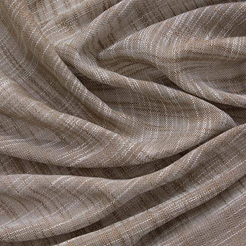Hlc.me Madison Faux Linen Textured Semi Sheer Privacy Light Filtering Transparent Window Grommet Floor Length Thick Curtains Drapery Panels For Office & Living Room, 2 Panels (54 W X 84 L, Taupe) #TOP6