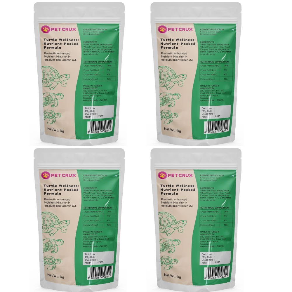 Petcrux Premium Pellet Turtle Food for All Life Stages Contains Fish 4kg(4 Packs of 1kg) (B0CHWCDR6Y) Amazon Price History, Amazon Price Tracker