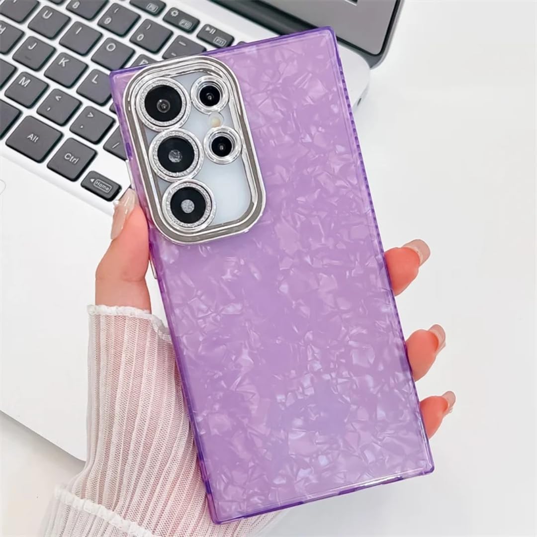 Coque Samsung S25 effet marbre violette pailletée Galaxy S25 Plus - 7