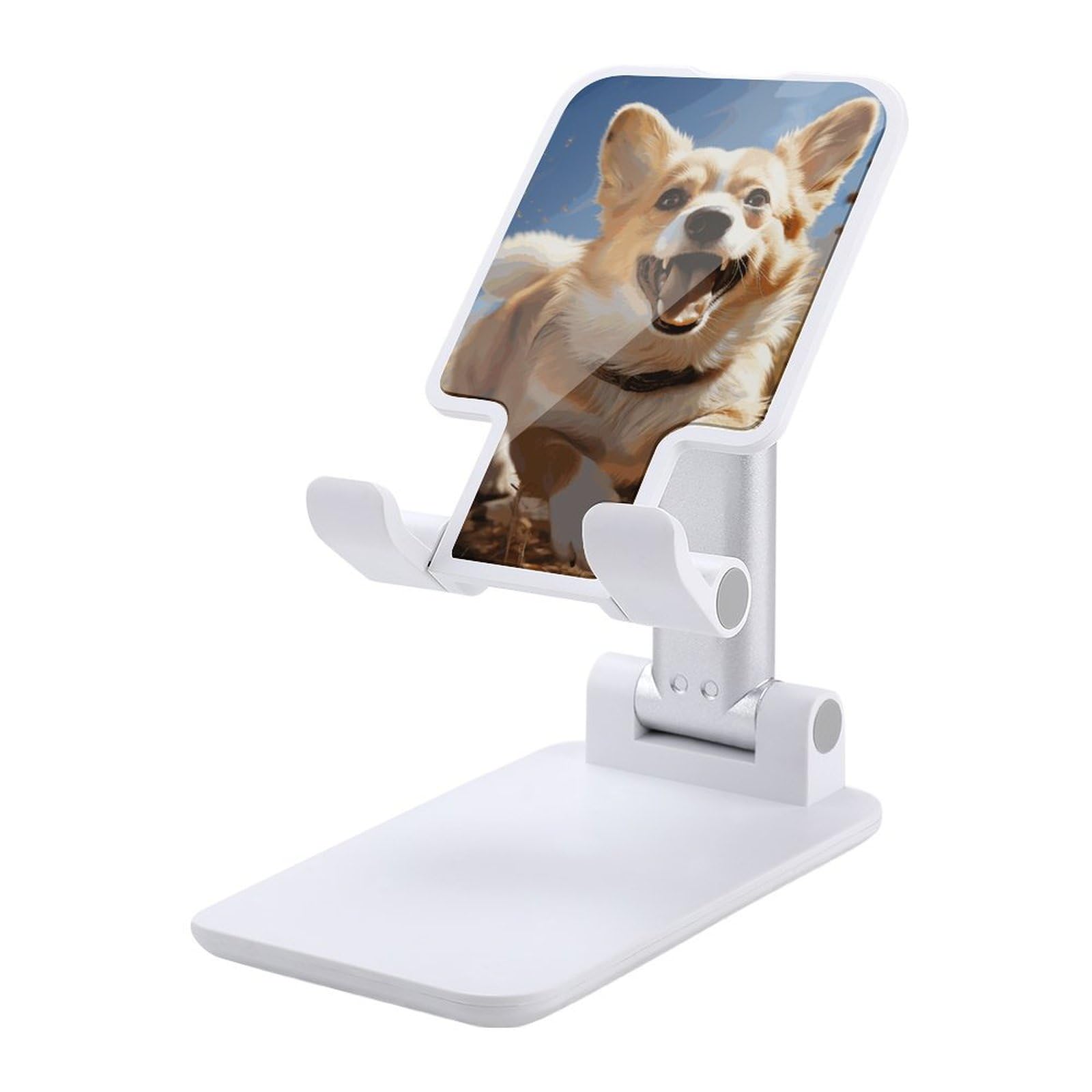 Support de téléphone portable pliable Corgi réglable pour bureau et table