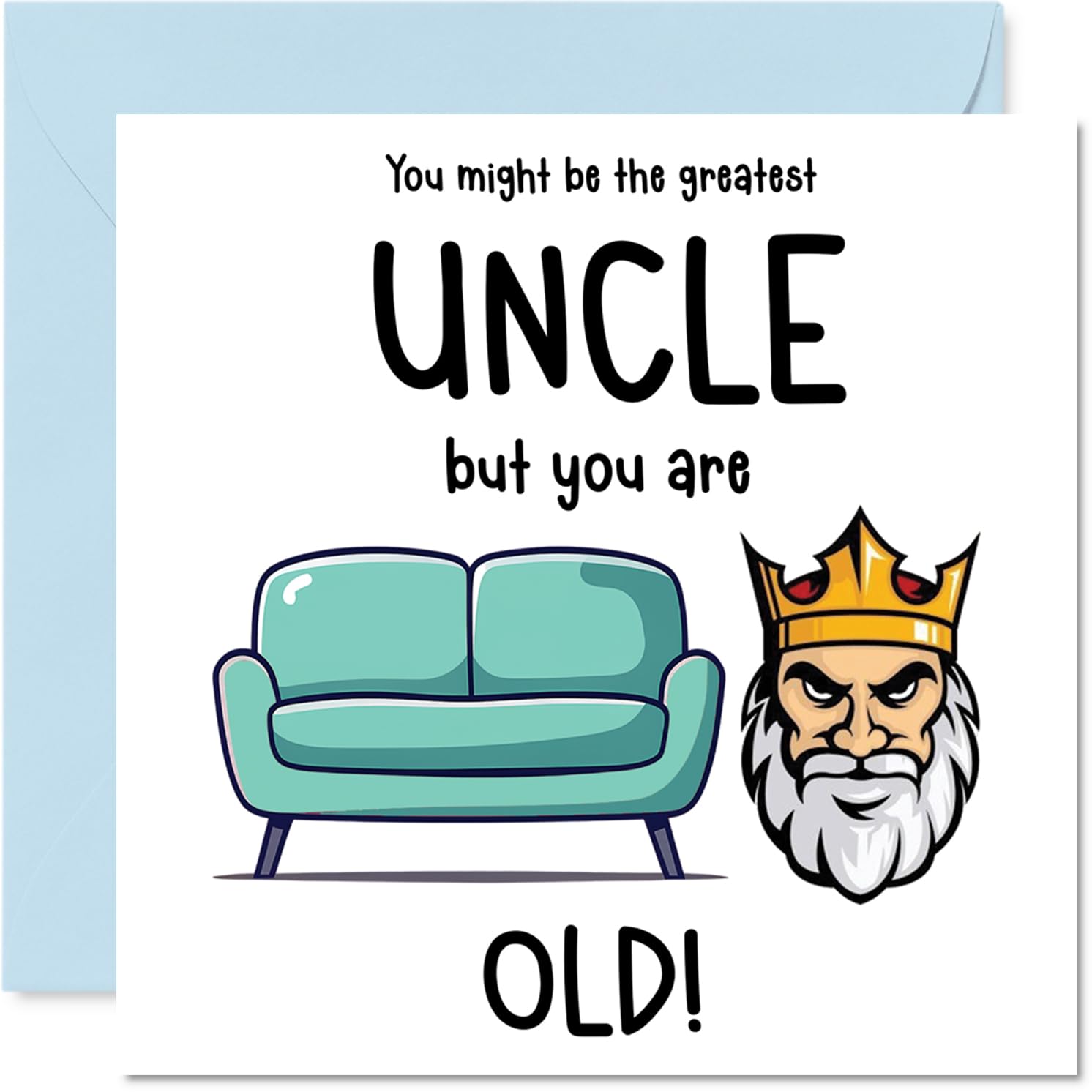 Rude Uncle Birthday Card - Sofa King Old - Funny Happy Birthday Card for Uncle from Nephew Niece, 145mm Joke Humour Bday Greeting Cards
