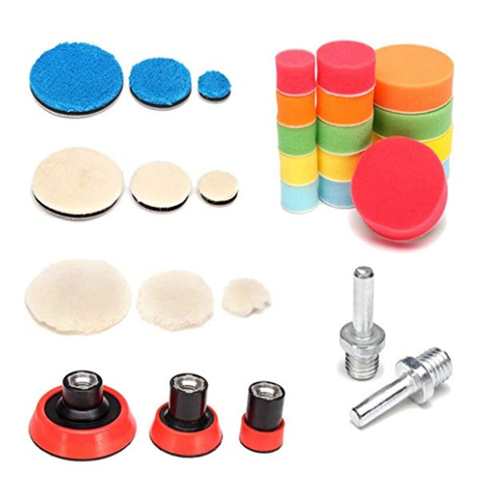YANGQI yaoqijie 29pcs ceretta Spugna lucidante tampone di Lana la Lana Piastra Auto lucidatura Strumento Set Adatto for lucidatrice for lucidatrice Lasting