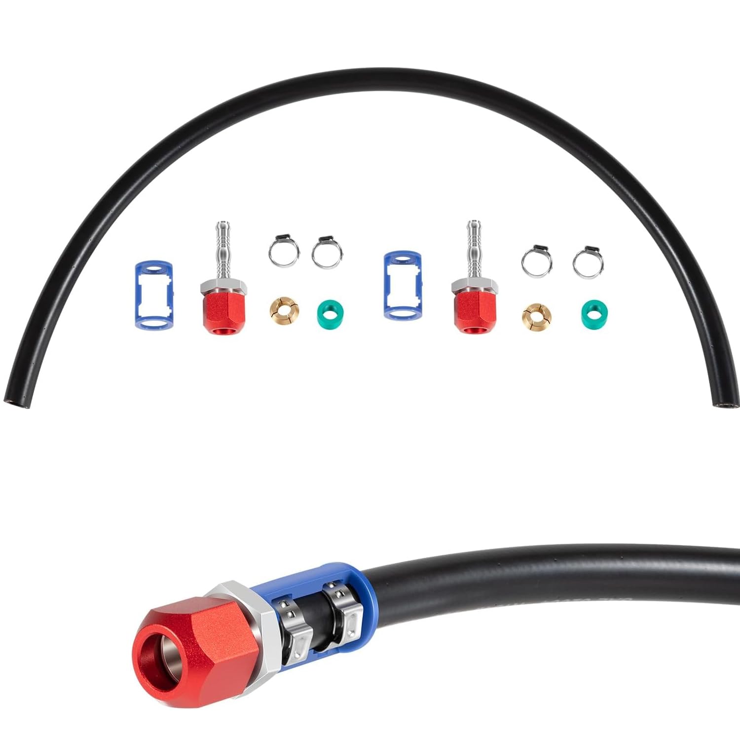 800-671 A/C Leitungs-Spleiß-Set mit Schlauch Nr. 6 für 0,9 cm Schlauch zu harten Leitungen, Reparatur-Set für Klimaanlagen-Reparatur-Spleißverbinder-Set