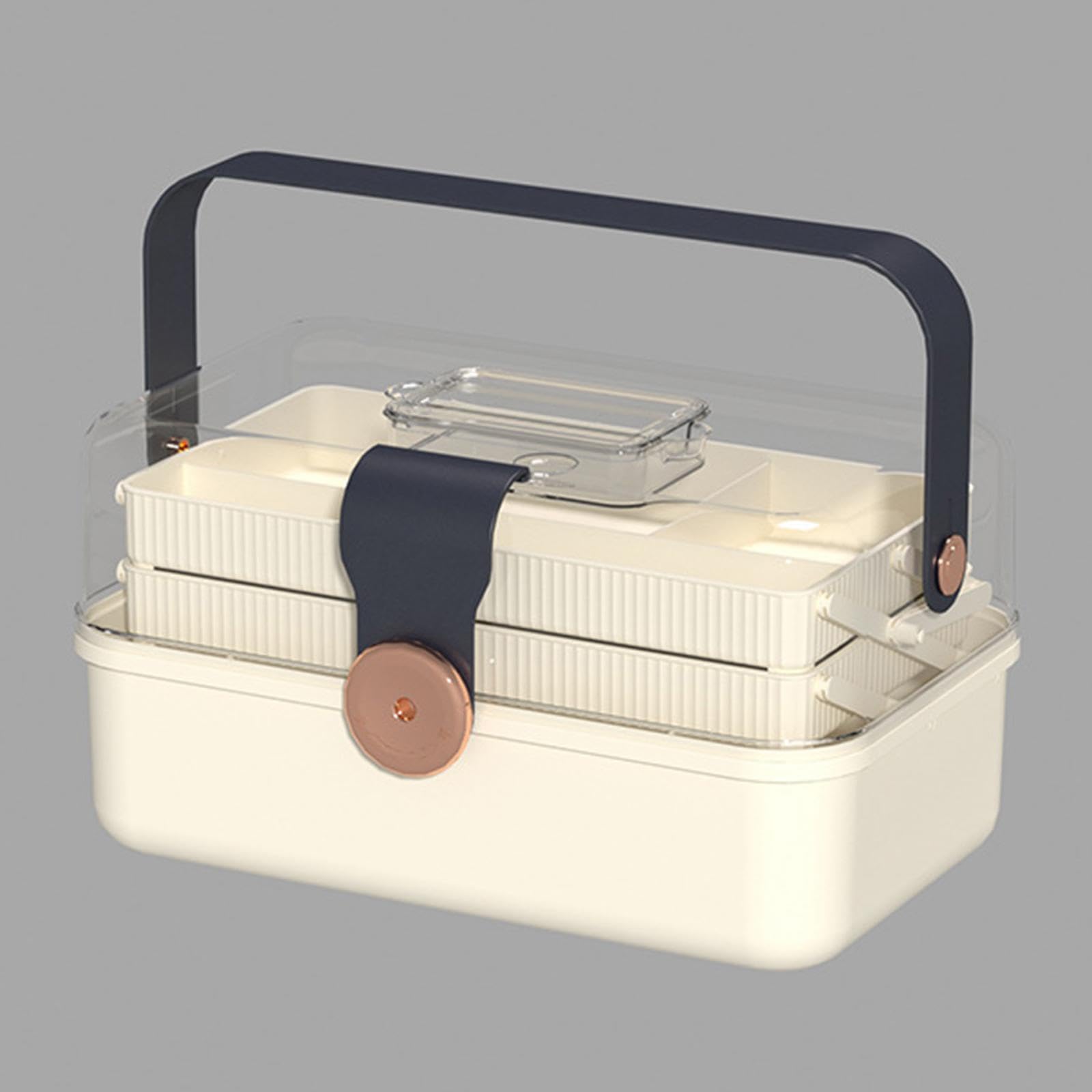 jojomis Medical Box Organizador de primeros auxilios – Estuche de medicina de gran capacidad de 3 capas con cerradura para niños, kit de emergencia portátil a prueba de polvo para el hogar, lugar de