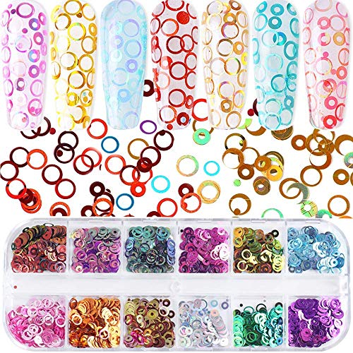 Circle Nail Art Glitter Sequins Holographic 12 Colors 3D Nails Glitter Round Shaped Laser Nail Design, Acrylic Nails Paillette Flakes for Manicure Tips Nails Decorations Kits, Makeup, DIY Circle Nail Art Glitter Sequins Holographic 12 Colors 3D Nails Glitter Round Shaped Laser Nail Design, Acrylic Nails Paillette Flakes for Manicure Tips Nails Decorations Kits, Makeup, DIY