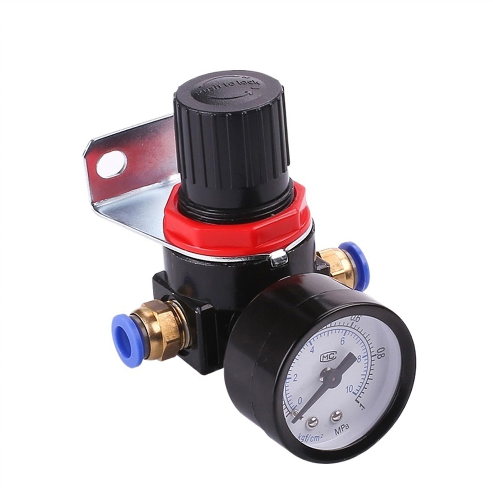 Regolatore di pressione 'aria AR2000 1/4'' Controllo compressori Pompa Regolazione gas Unità di trattamento con manometro regolabile(AR2000PC14MM)