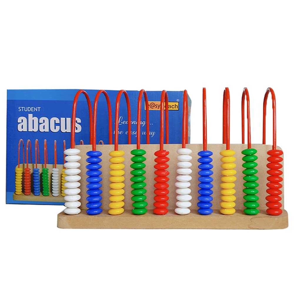 Spike Abacus | Wooden Calculation Shelf | Abacus Counting Addition Subtraction | Teacher Abacus | Maths Learning Early Educational Kit for Kids 3+ Years (Multi-Color)