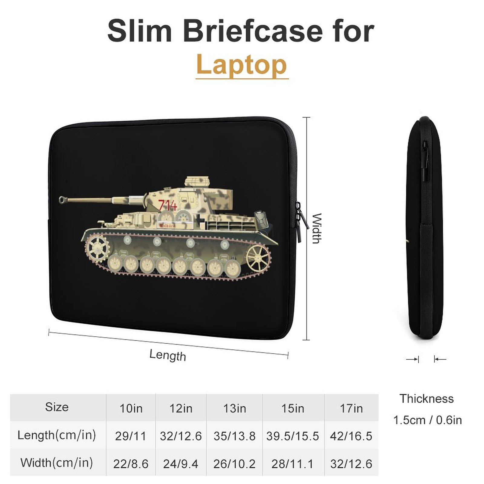 Amazon.co.jp: ドイツ軍の戦車 パソコンケース 10-17インチ 耐