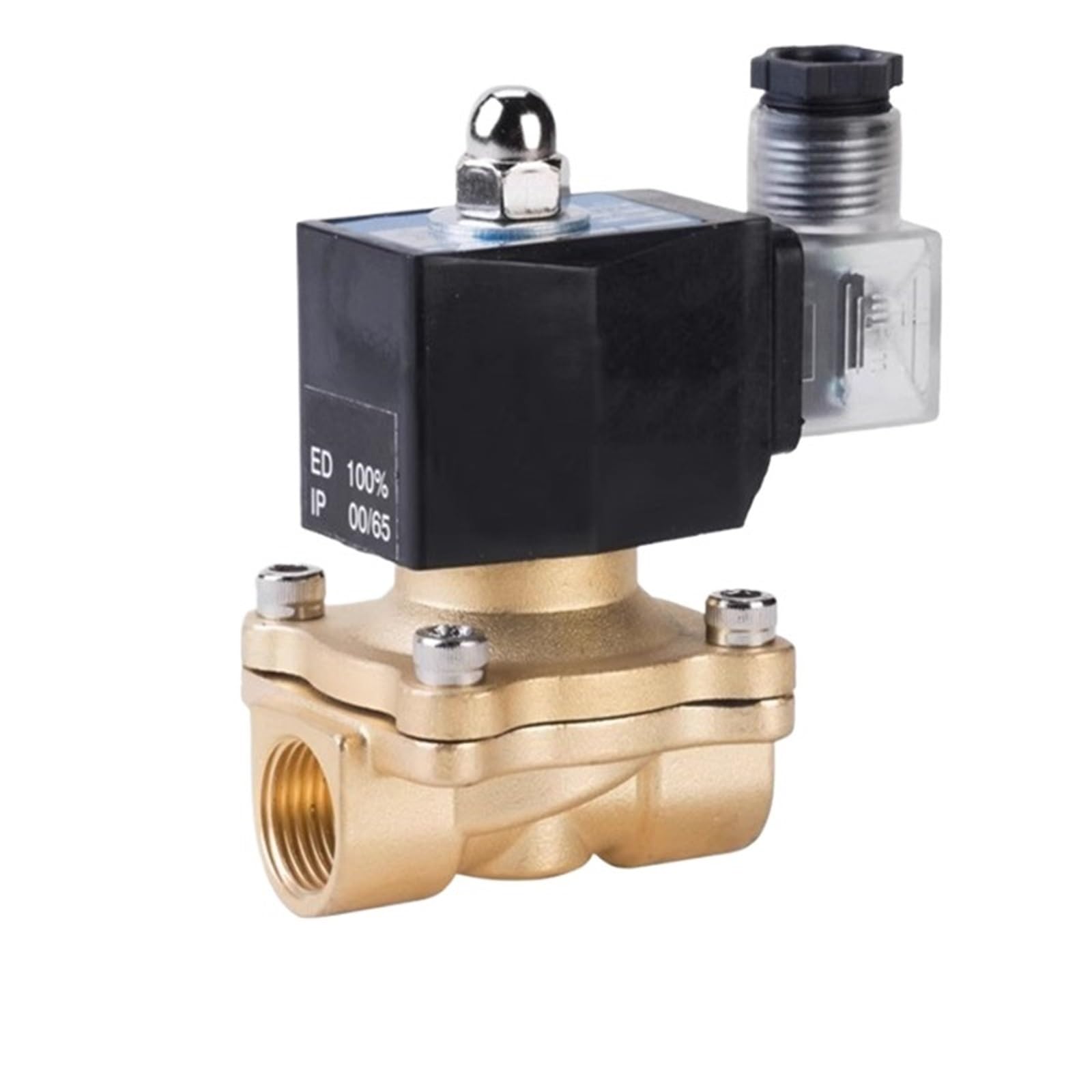 Uyqukggpsn Dn15 1Pcs 1/4" 1/2" 3/4" 1" 1-1/4" 1-1/2" 2" Normally Closed Brass Water Valve Solenoid Valve Ip65 For Water Oil Air 12V/24V/220V/110V(,Dc24v)