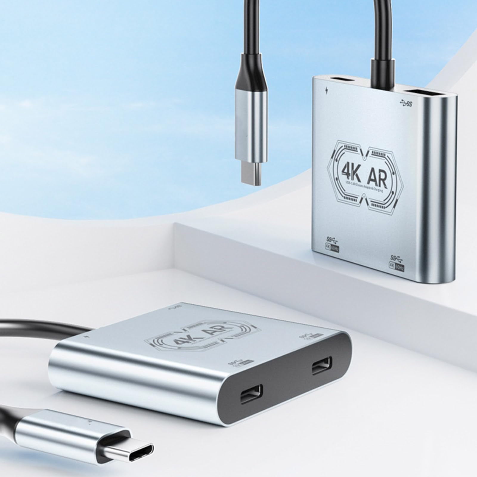Szybka prędkość Hub typu C do okularów PD100W ładowanie 4K 60Hz wideo USB3.0 transfer danych aluminiowy adapter szybkie ładowanie koncentrator okularów