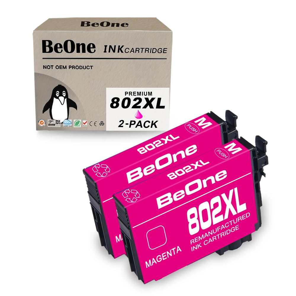BeOne 802XL Remanufactured Ink Cartridges Replacement for Epson 802 XL 802XL T802 T802XL to Use with Workforce Pro WF-4720 WF-4730 WF-4734 WF-4740 EC-