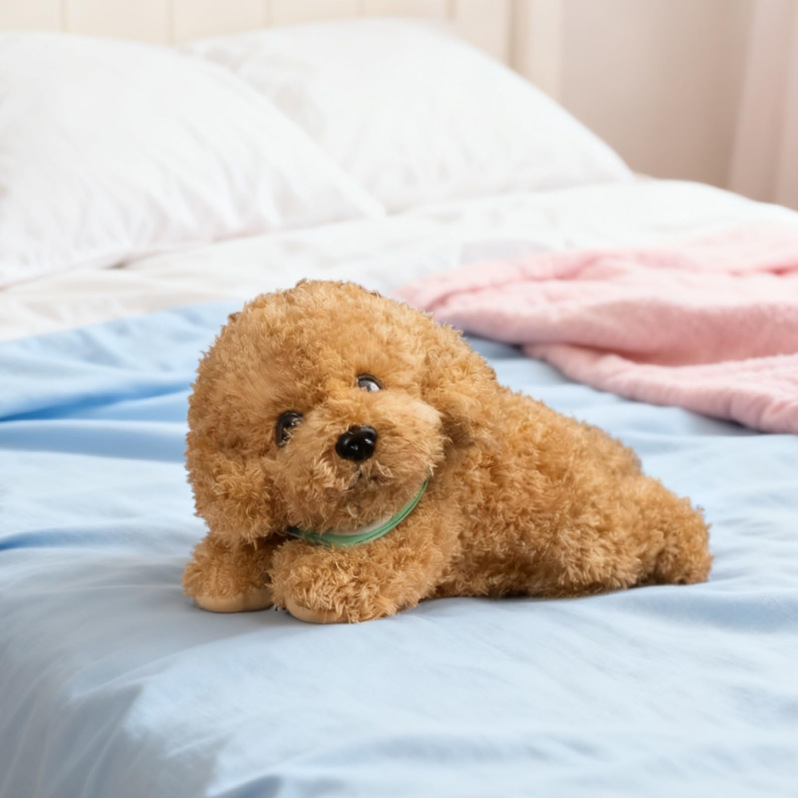 Giocattolo Realistico Per Cani Barboncino Peloso, Morbido PeIuche Realistico, 27 Cm, Cucciolo Di Peluche, Animale Di Peluche Per Cani, Compagno Coccoloso, Per Bambini Adolescenti Adulti Famiglia Natal