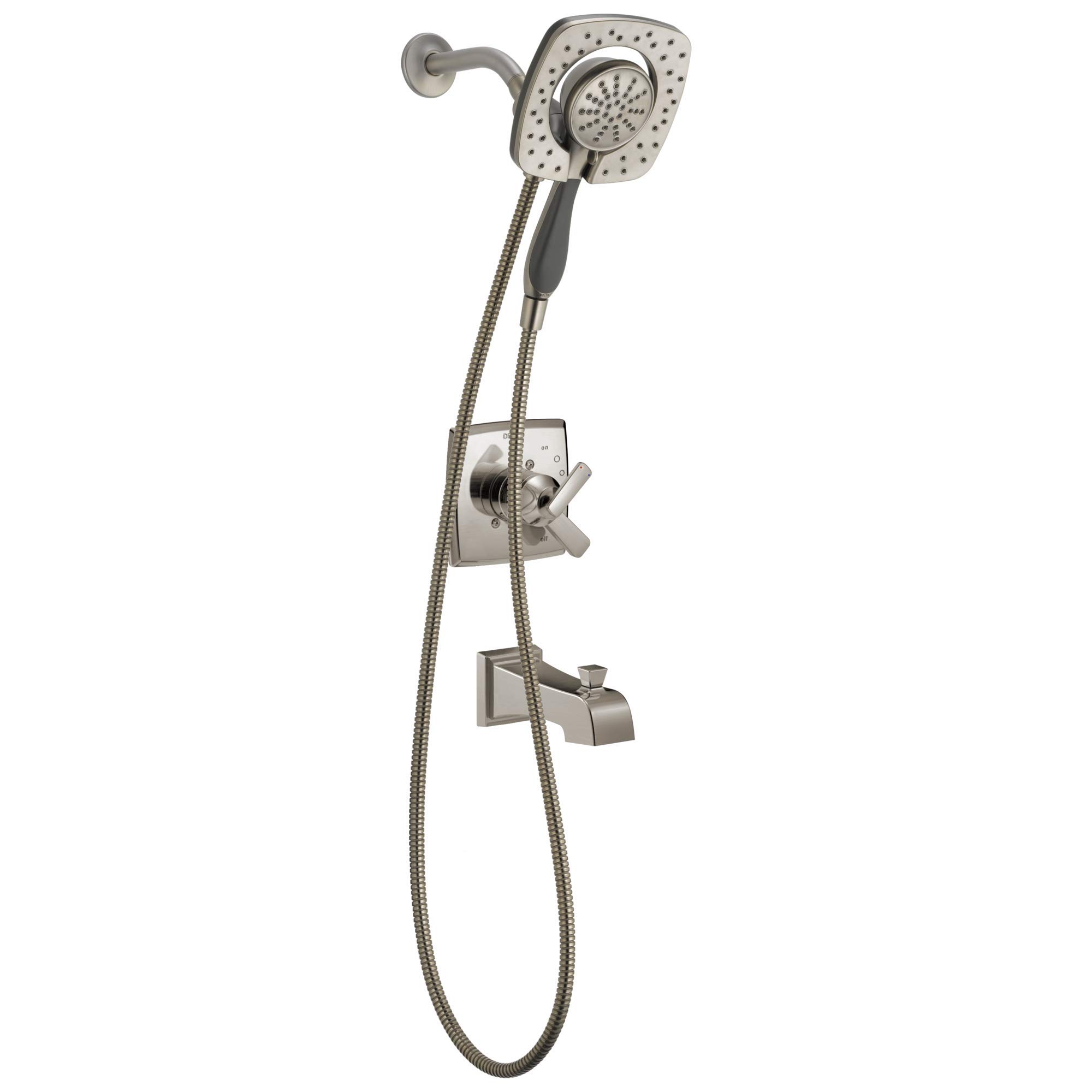 Delta T17464-SS-I Ashlyn Monitor 17 serisi banyo küveti ve duşu Trim IN2ITION Two in One el duşu duş başlığı, paslanmaz çelik